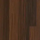 Dark brown wood flooring with vertical grain, glossy finish, and linear plank arrangement; Ditre Italia “le17 noce intarsio”.