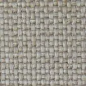 Beige woven fabric texture displaying a grid pattern with matte threads, exhibiting a natural fiber composition and slightly raised surface.