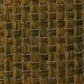 Woven textile sample, golden yellow and olive green, rectangular grid pattern with dense, matte texture and horizontal-vertical thread structure.