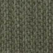 Olive green fabric sample displaying a dense, irregular weave with heathered tones and a slightly rough, nubby texture throughout.