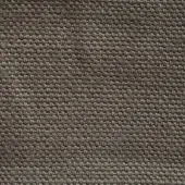 Stone-washed linen fabric sample, muted gray-brown tone, dense weave with nubby texture and irregular yarn pattern, studio lighting.