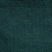 Teal stone-washed linen fabric texture with a dense, nubby weave and matte finish; tag reads "erba fabrics fabric 509".