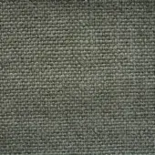 Stone-washed linen fabric texture features a repeating nubby pattern in grey-green, with a dense weave and visible product label “523”.
