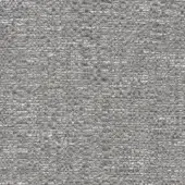 Woven fabric sample, muted gray with silver threads, dense heathered texture; “ponza alluminio” from the “erba” fabrics collection.