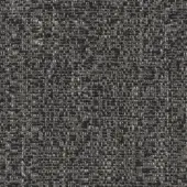 Dark charcoal gray woven fabric texture, irregular pattern with silvery flecks, matte finish, from the ponza oscuro collection.