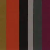Fabric swatches in olive, orange, black, gray, teal, and magenta with textured weave, from erba’s Varese Lambusa collection, aligned vertically.