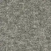 Fabric texture sample, granular gray and olive with beige accents, displaying a mottled, uneven surface and muted earthy tones.