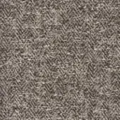 Neutral woven fabric sample displaying a granular texture with gray, beige, and brown mottled tones and embedded pebble-like elements.