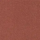 Terracotta fabric sample with a dense, regular weave and matte finish; heathered texture, grid pattern, and a small light spot visible.