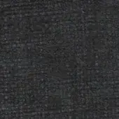 Dark gray synthetic fabric with a dense, textured weave and a flat drape, featuring a small light fleck and identified as Synthese col 23 noir.