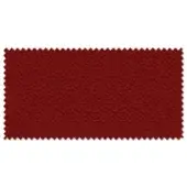 Red geometric fabric swatch with a diamond pattern, textured surface, and frayed edges against a white backdrop.