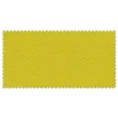 Woven fabric swatch in yellow-gold with a zig-zag edge and subtle diamond texture, labeled “lacividina” textile collection sample.