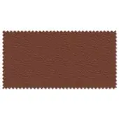 Brown leather fabric swatch with a pebbled texture and zig-zag edges, displayed on a white background with diffused lighting.