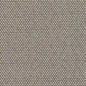 Woven fabric, gray-beige color, repeating circular nodes create a textured grid pattern with a dense, heathered appearance and raised surface.
