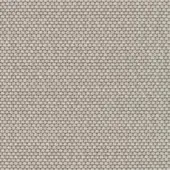 Lacividina 31 Opera fabric sample, macadamia gray woven textile, repeating circular grid pattern with matte finish.