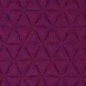 Quilted fabric texture, blueberry color, diamond pattern with tonal variations and visible stitching; Lacividina “41 triangle” fabric sample.