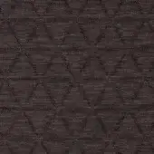 Dark brown quilted fabric displaying a repeating triangular pattern in a diamond grid, with a tightly woven, textured surface.