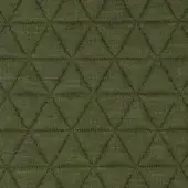 Diamond-quilted fabric in swamp green features triangular stitching, a woven texture, and a geometric, repetitive pattern identified as “41 triangle”.