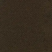 Woven fabric sample, dark brown and tan, displays a dense grid pattern with a subtle raised texture and heathered effect; label visible.