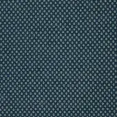 Teal geometric fabric sample displays a repeating square pattern, woven with dense, textured gray threads and a consistent, uniform appearance.