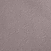 Leather texture sample, gray-taupe full-grain, with fine irregular grain and subtle sheen; watermarked “lacividina” label visible.