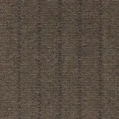 Brown and blue striped fabric sample with a tight weave and textured matte finish, displaying vertical linear pattern.