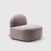Exceptional LaCividina Guest Lounge chair with softly rounded form and textured dusty rose textile upholstery