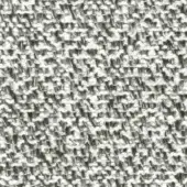 White and medium grey speckled fabric texture, tight irregular weave with raised fibers, matte finish, MDF Italia “dune” R361 col. 428.039.