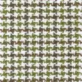 William fabric sample, white and olive-green, repeating star motifs in horizontal rows with a textured, speckled appearance, MDF Italia collection.