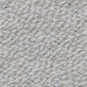 Woven fabric sample, off-white and pale blue-gray, features a diagonal interlocking thread pattern with a matte, slightly textured surface.
