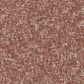 Reddish-brown looped pile fabric sample, Zero line by MDF Italia, features mottled texture with beige highlights and irregular, short loops.