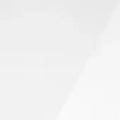 White gloss lacquer MDF material angled diagonally, speckled texture, minimalist surface with subtle reflection and dark text label.