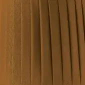 Pleated fabric swatch in dark brown, matte finish, with regularly spaced vertical pleats and a visible dense weave texture.