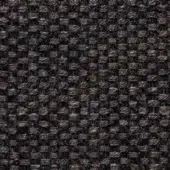 Charcoal gray fabric sample displaying a dense, textured plain weave with irregular yarn and subtle heathering for a dimensional surface.