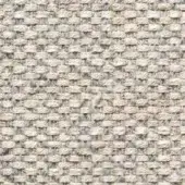Creamy off-white woven fabric texture with muted gray-blue threads, dense plain weave, and slightly raised nubby surface; natural fiber appearance.