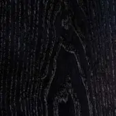 Black stained ash wood texture “f12” by Oak, featuring dense vertical grain and subtle human figure silhouette in negative space.