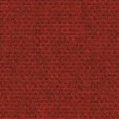 Red woven textile sample with a dense, uniform pattern and raised texture; compact, durable fabric displaying subtle tonal variations.