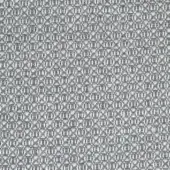 Cool gray woven fabric with a repeating rectangular block pattern and metallic silver threads, displaying a subtle sheen and uniform density.