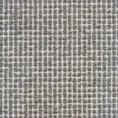 Beige and gray grid textile sample from Porada fabrics, featuring a tight woven square pattern and subtle sheen.
