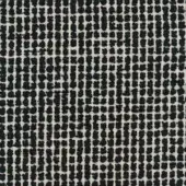 Porada Tammy B 018 fabric sample, light beige woven grid with scattered dark gray circular shapes, textured pattern.