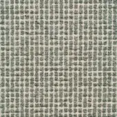 Sage green woven textile with grid pattern, off-white lines, and nubby texture; Porada Tammy B 103 fabric sample.