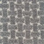 Woven fabric texture, muted gray and off-white geometric squares, dense matte weave, Porada Tammy P 066 collection textile sample.