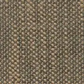 Madras fabric sample, beige circular texture, woven brown base, coarse natural fiber, regular grid structure, Porada collection.