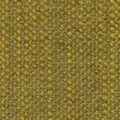 Madras fabric sample, olive-gold tone, dense circular pebble pattern with horizontal ribbing and slight texture variation, quality control markers.