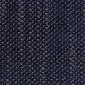 Dark blue woven fabric texture with a dense, raised pattern of muted plum elements and a subtle grid weave, matte finish.