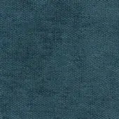 Teal-blue woven fabric texture features a dense, repeating pattern of small, rounded nodes with a matte finish; “Moran” fabric from Porada collection.