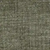 Olive green fabric sample displaying a dense, granular texture with mottled gray and beige tones, featuring a tight, compact weave.