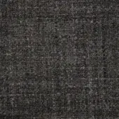 Dark gray fabric texture, densely woven with irregular fibers, exhibiting mottled charcoal and silver-gray tones, matte finish, Porada collection.