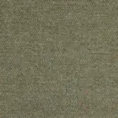 Porada fabric sample, olive-green serge weave, dense heathered texture with brown and gray threads, matte finish, uniform grid pattern.