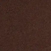 Porada fabric sample, muted brown serge, dense weave with heathered texture and white label detailing brand and fabric code.